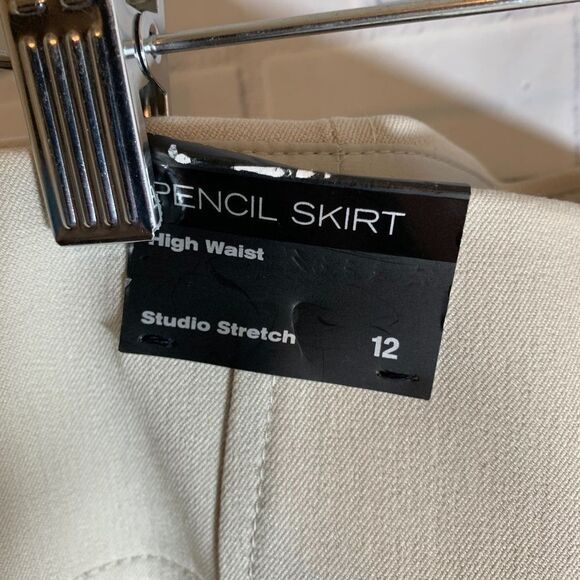 Express Off White High Waist Pencil Skirt Sz 12 - Picture 5 of 10